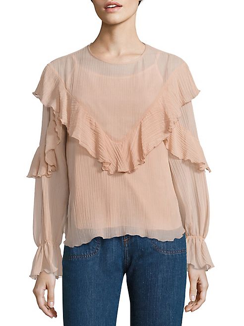 See by Chloé - Ruffled Cotton & Silk Gauze Blouse