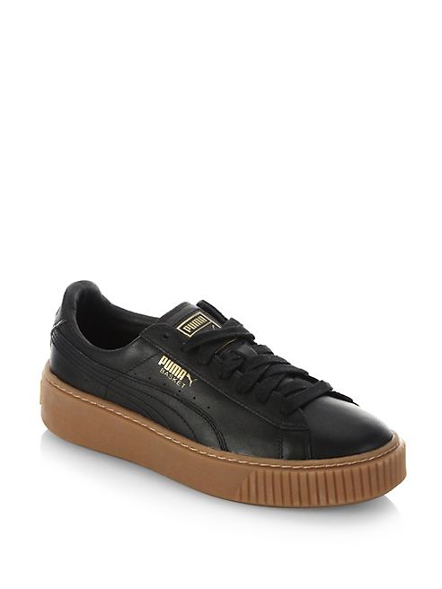 PUMA - Basket Leather Lace-Up Sneakers