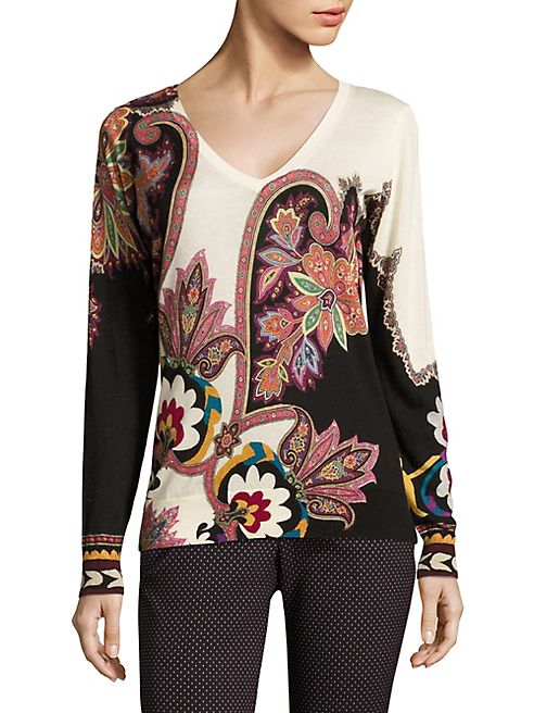 Etro - Silk & Cashmere Paisley Pullover