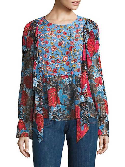 See by Chloé - Ruffled Floral-Print Bell Sleeve Blouse