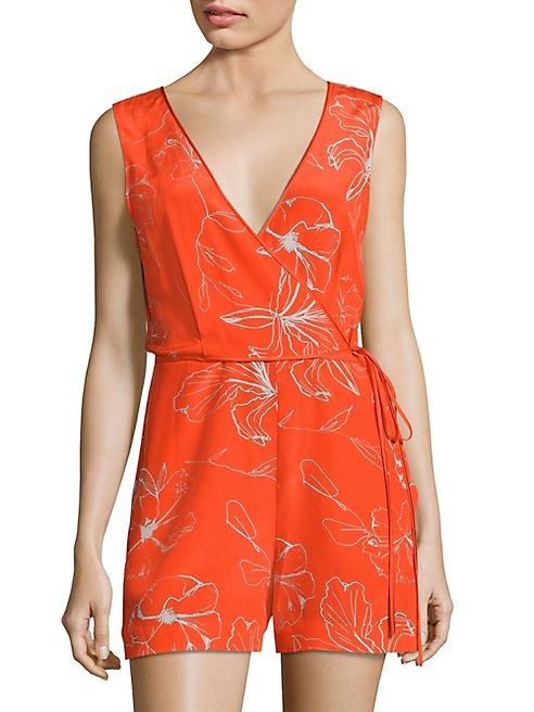 Diane von Furstenberg - Sleeveless Floral Print Romper