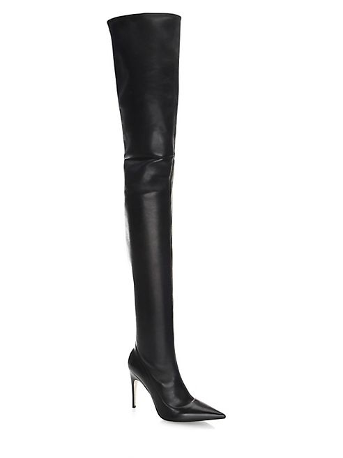 Sergio Rossi - Cindy Leather Thigh High Boots