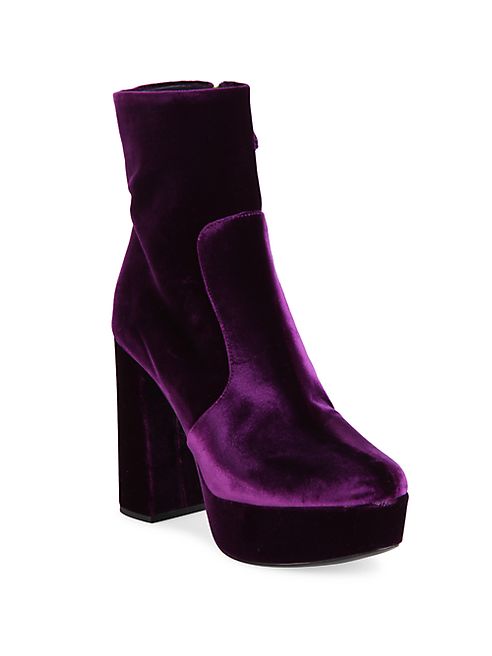 Prada - Velvet Platform Booties