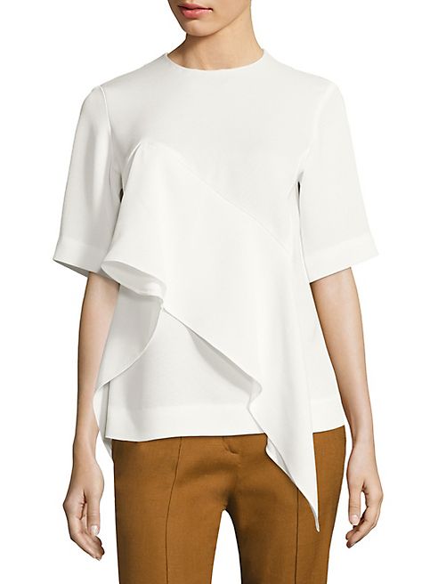 Diane von Furstenberg - Short Sleeve Ruffle Front Blouse