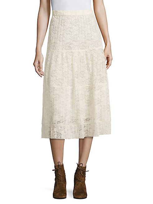 See by Chloé - Plissé Lace Midi Skirt