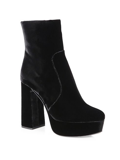 Prada - Velvet Platform Booties