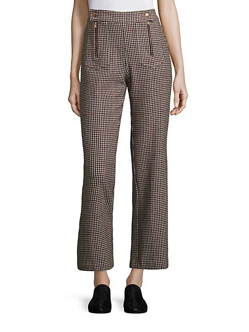 See by Chloé - Houndstooth Cropped Flared Pants