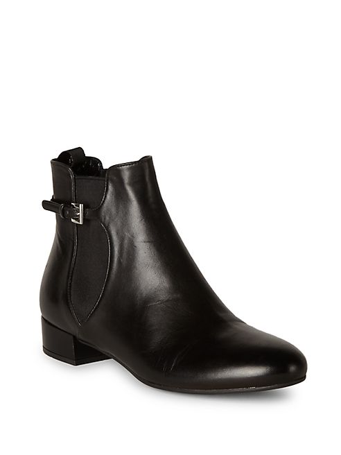 Prada - Belted Leather Chelsea Booties