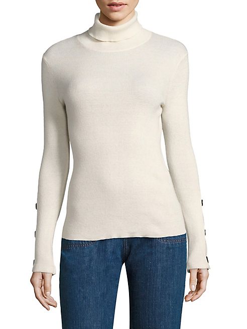 See by Chloé - Rib-Knit Cotton & Cashmere Turtleneck Sweater