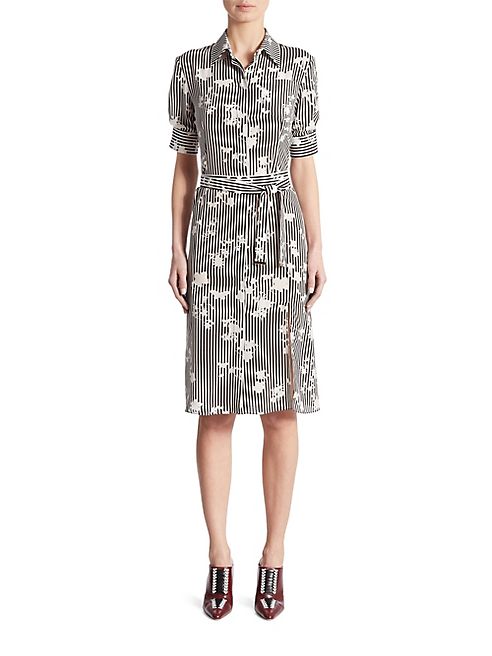 Altuzarra - Kieran Negative Floral-Print Silk Shirtdress