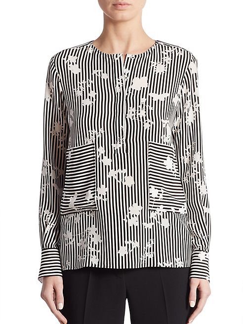 Altuzarra - Carnegie Negative Floral-Print Silk Blouse