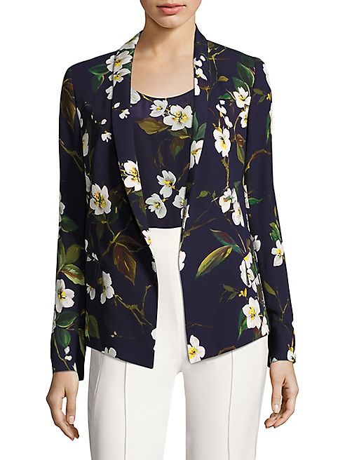 Escada - Floral-Print Shawl Jacket