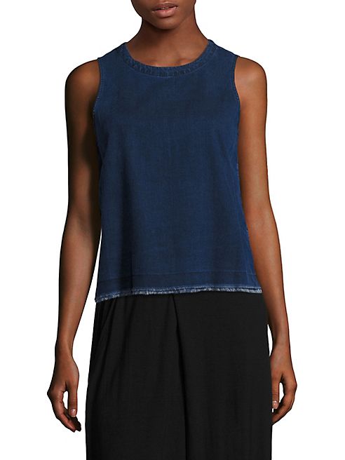 Eileen Fisher - Raw-Edge Denim Shell