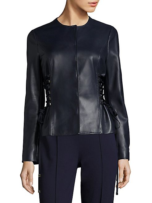 Escada - Lace-Up Leather Jacket