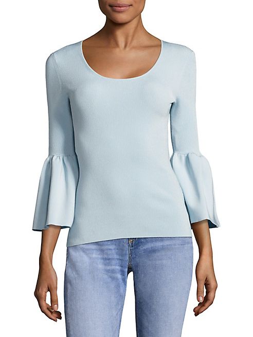 Elizabeth and James - Willow Bell Sleeve Rib-Knit Top