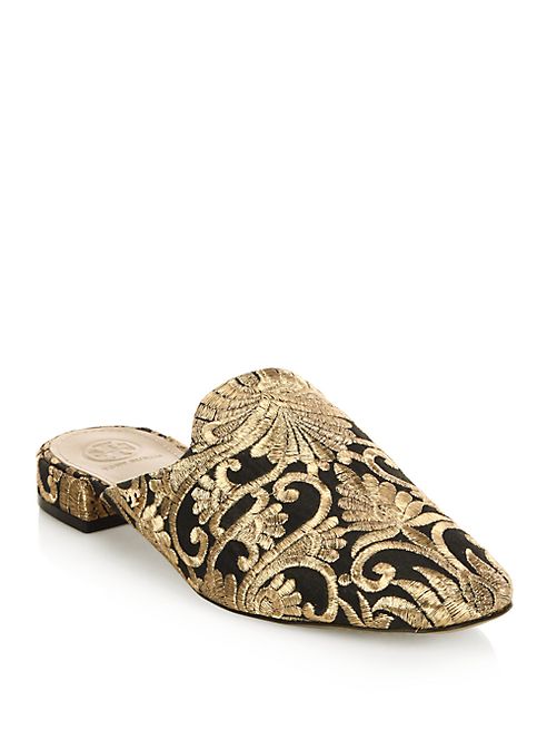 Tory Burch - Carlotta Embroidered Slide Mules