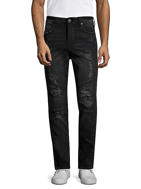 True Religion - Distressed Straight-Fit Jeans