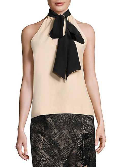 Prabal Gurung - Silk Tie Neck Top