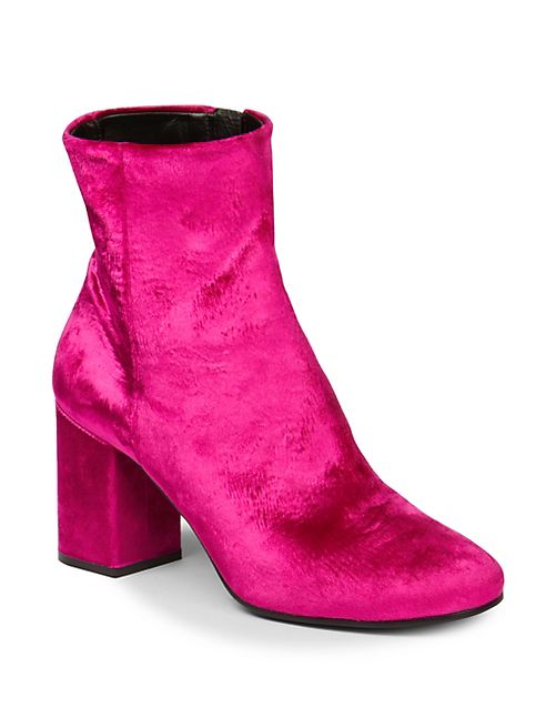 Balenciaga - Velvet Block Heel Booties