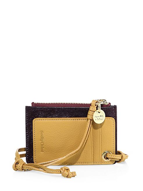 See by Chloé - Leather & Calf Hair Card Holder