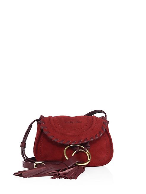 See by Chloé - Polly Mini Whipstitched Suede Saddle Bag