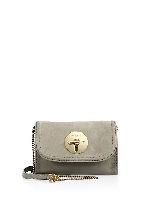 See by Chloé - Lois Mini Suede & Leather Chain Clutch