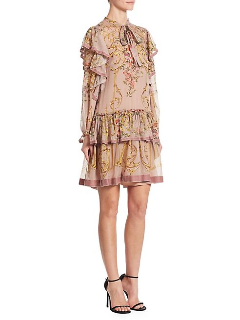 Alberta Ferretti - Silk Tie Neck Dress