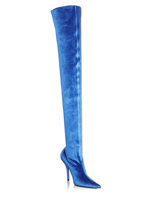 Balenciaga - Stretch Velvet Over-The-Knee Boots