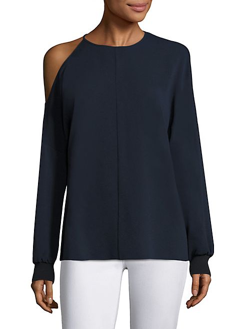 Tibi - Cold Shoulder Crepe Top