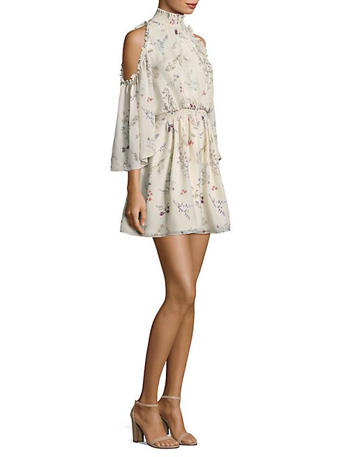 Rachel Zoe - Meade Floral-Print Silk Cold-Shoulder Dress