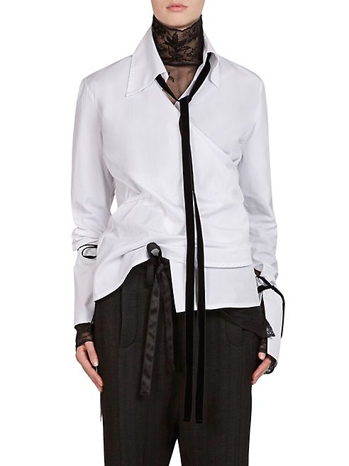 Ann Demeulemeester - Cotton Poplin Wrap Shirt