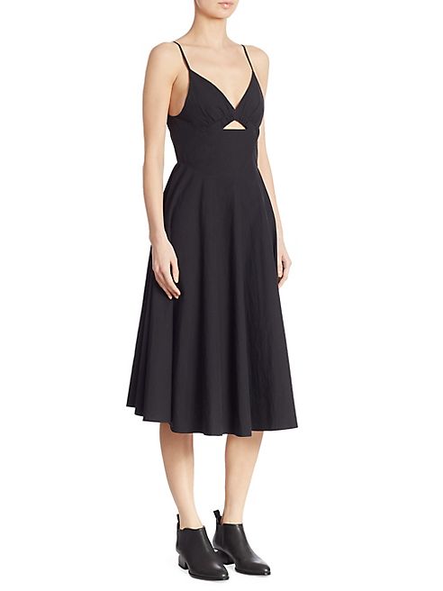 T by Alexander Wang - Cutout Cotton Poplin Dress