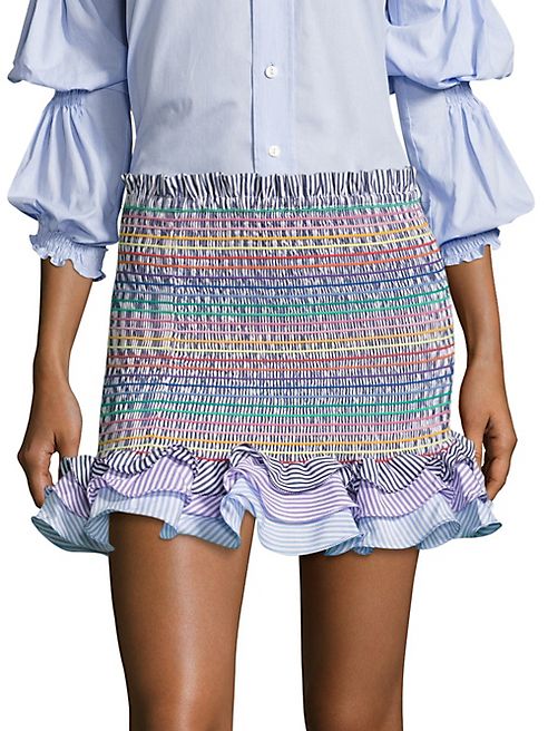 Petersyn - Barret Striped Shirred Mini Skirt