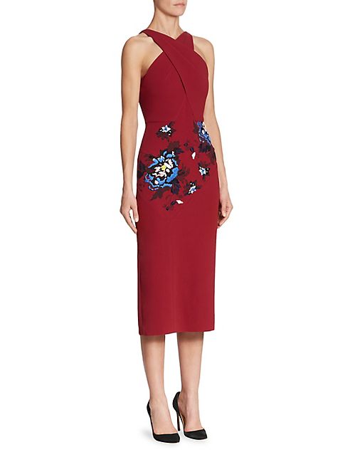 Roland Mouret - Maxton Floral-Embroidered Midi Dress