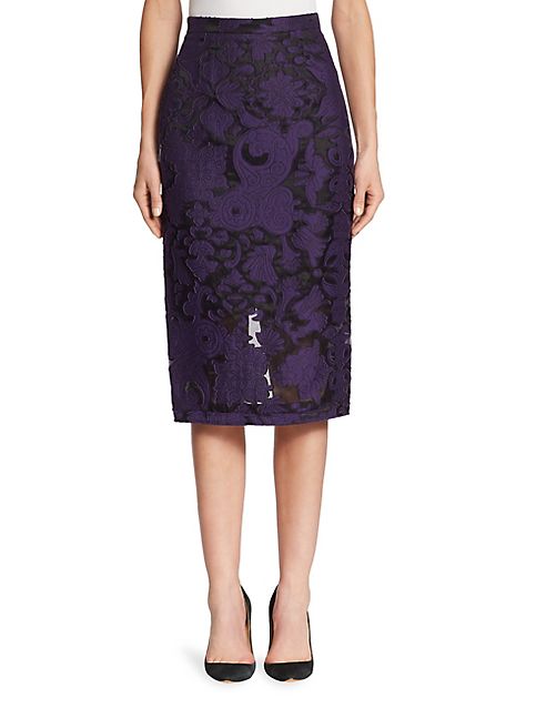 Roland Mouret - Silk Lace Pencil Skirt