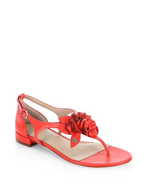 Tory Burch - Blossom Leather Thong Sandals