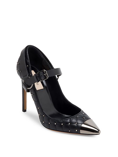 Valentino - Rockstud Spike Leather Cap Toe Mary Jane Pumps