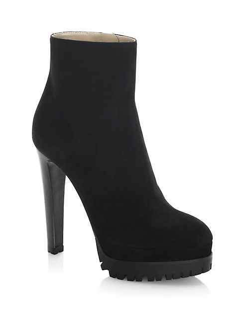 Sergio Rossi - Shana Pitch Suede Platform Booties