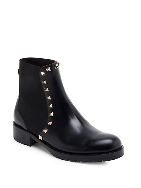 Valentino - Beatle Rockstud Leather Booties