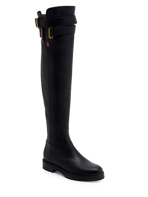 Valentino - Bowrap Leather Over-The-Knee Boots