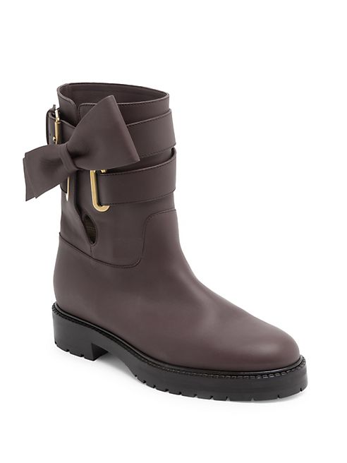 Valentino - Bowrap Leather Biker Boots