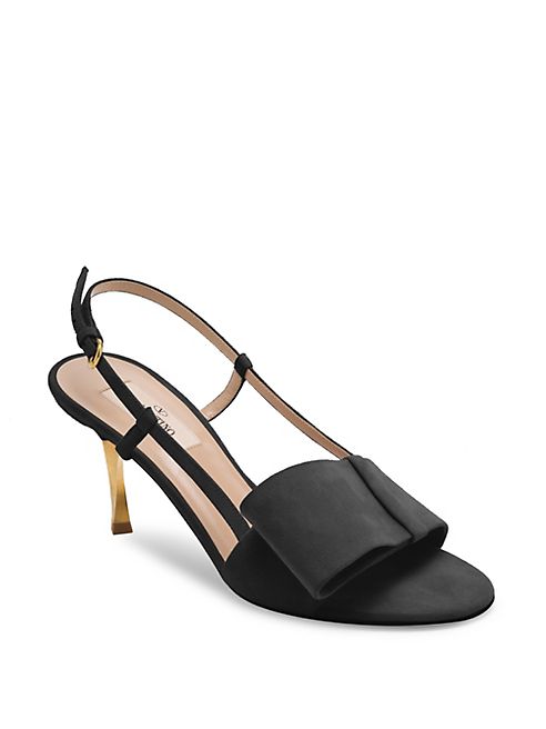 Valentino - Bowow Suede Slingback Sandals