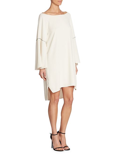 Halston Heritage - Flounce Sleeve Hi-Lo Dress