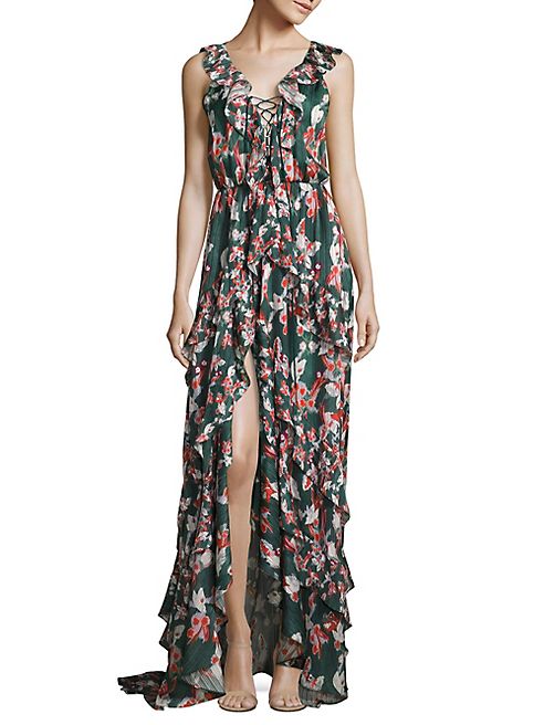 Tanya Taylor - Floral Ikat Oksana Silk Gown