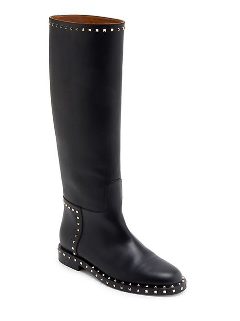 Valentino - Soul Rockstud Tall Leather Boots