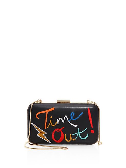 Alice + Olivia - Shirley Embroidered Leather Frame Clutch