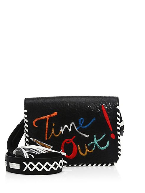 Alice + Olivia - Kendal Embroidered Leather Shoulder Bag