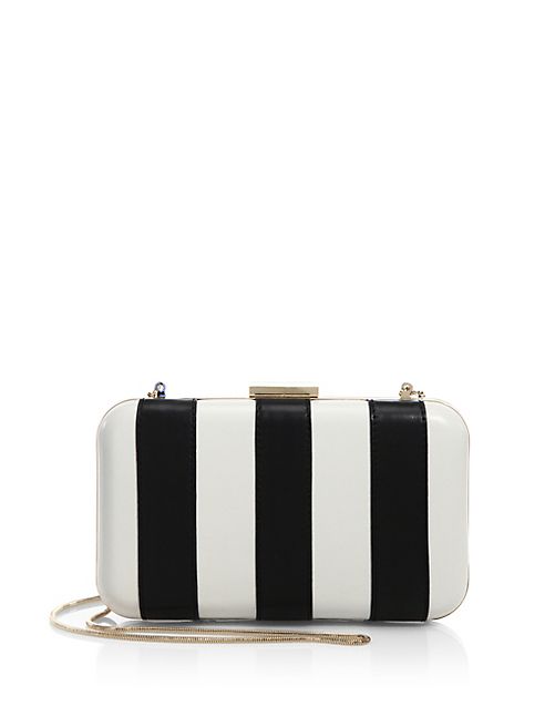 Alice + Olivia - Shirley Striped Leather Convertible Clutch