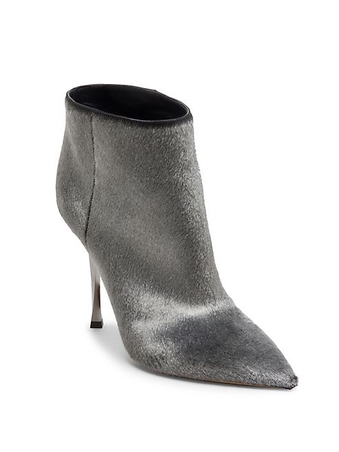 Valentino - Metallic Calf Hair Point Toe Booties