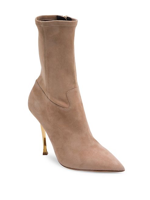 Valentino - Suede Point Toe Booties